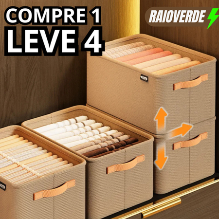 Organizador de Roupas Dobrável - COMPRE 1 LEVE 4 + FRETE GRÁTIS - SOMENTE HOJE ⏰